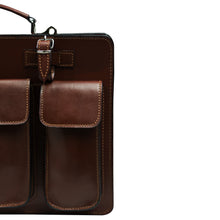 Load image into Gallery viewer, details of a leather briefcase, pelletteria italiana